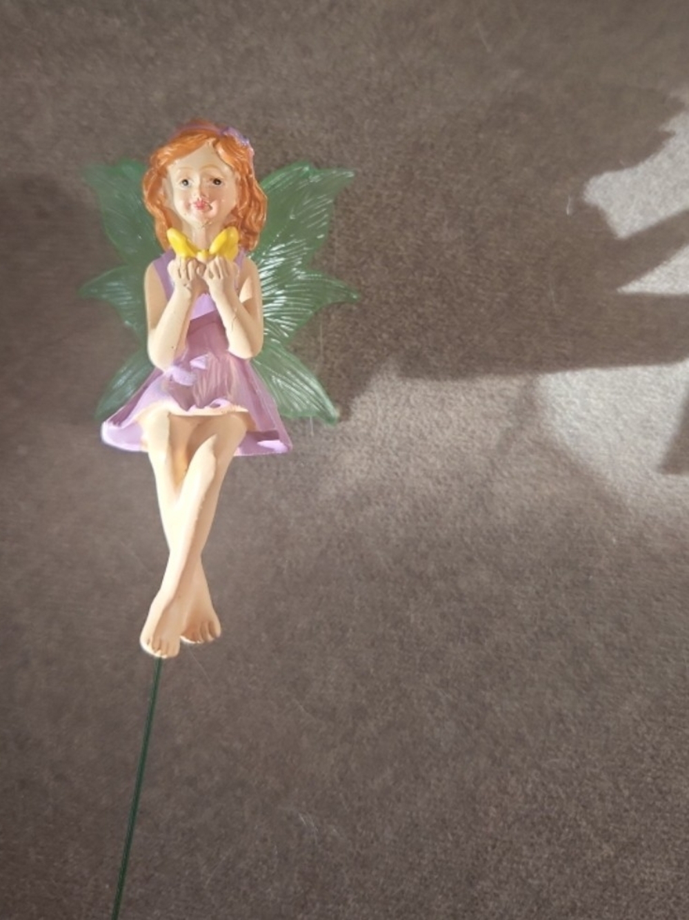 Fairy Garden Girl, Sitting With Flower Nib